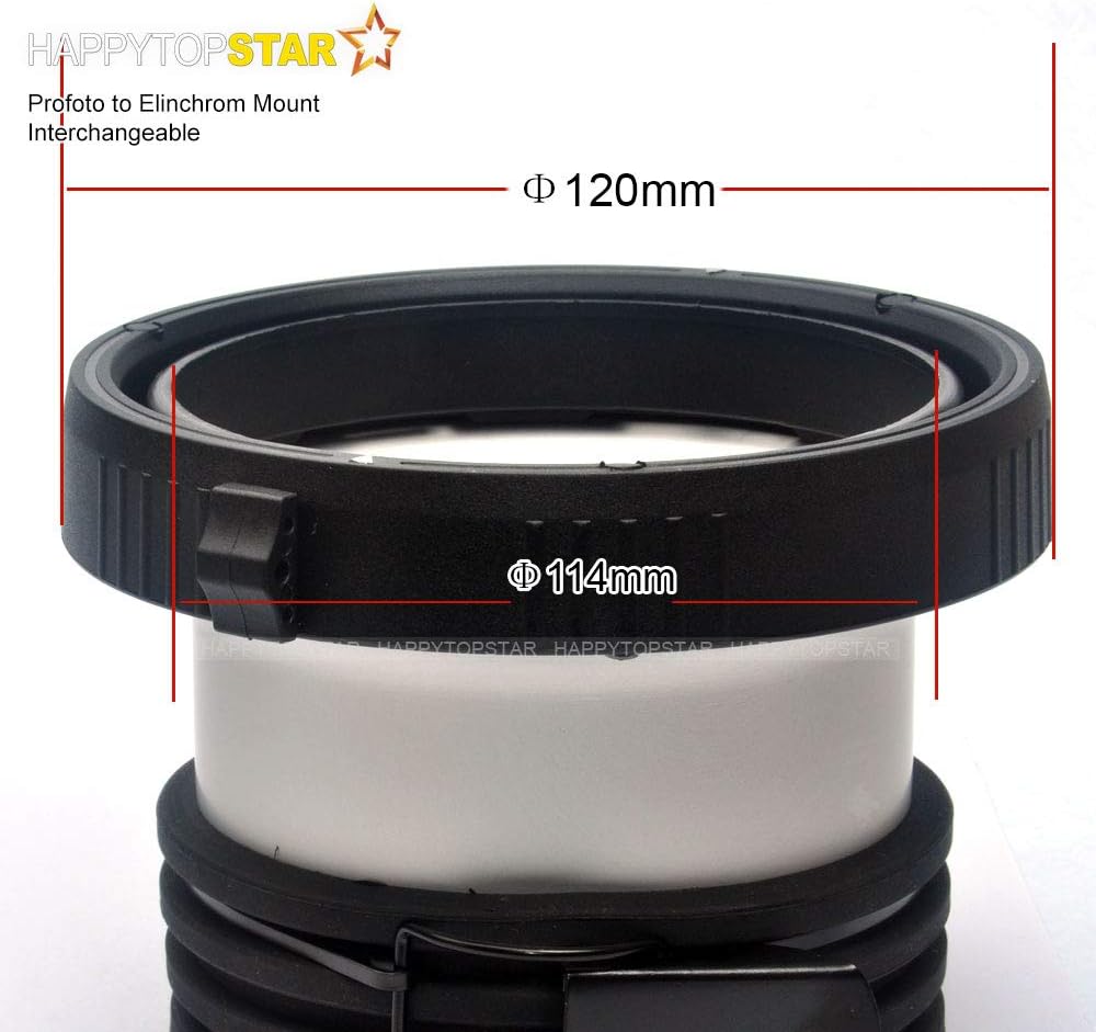 Profoto Profo Mount to Elinchrom Mounts Speedring Speeding Adapter Adaptor Converter for Studio Flash Strobe Light Beauty Dish