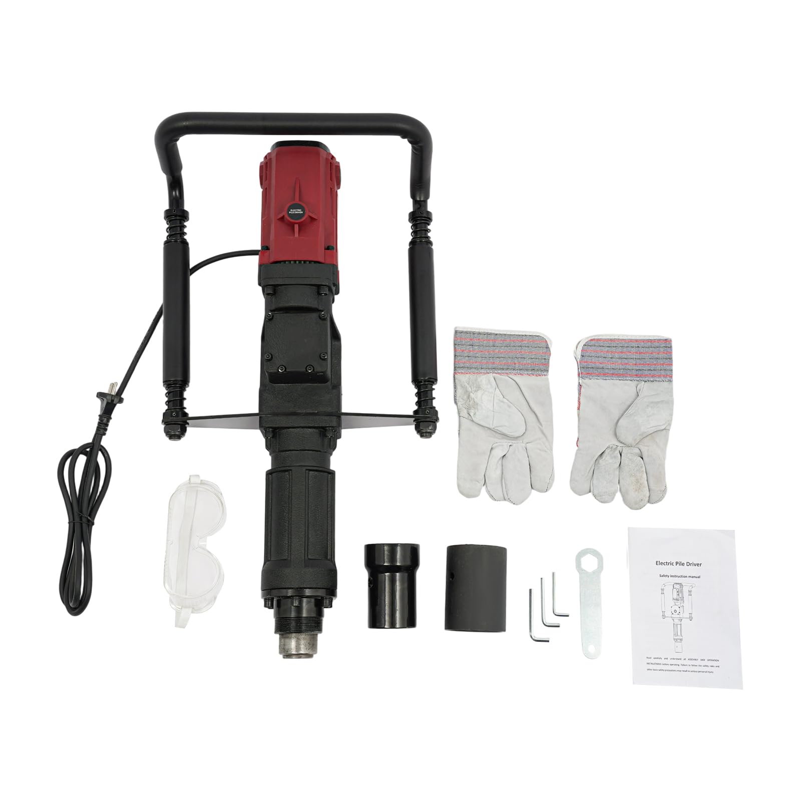 Martillo eléctrico eléctrico de 220 V 2200 W, martillo de demolición profesional, martillo de demolición manual 2100 ppm, para postes de madera, tubos de acero y tubos de hierro
