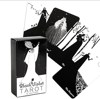Amazon.co.jp: 黒いスミレタロットカード 白黒のアール デコデザイン