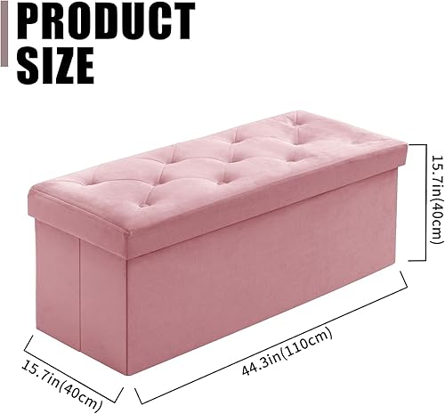 Miniatura 94 de BRIAN & DANY Banco otomano plegable de almacenamiento, otomana con almacenamiento, reposapiés, asiento para dormitorio, sala de estar, entrada,