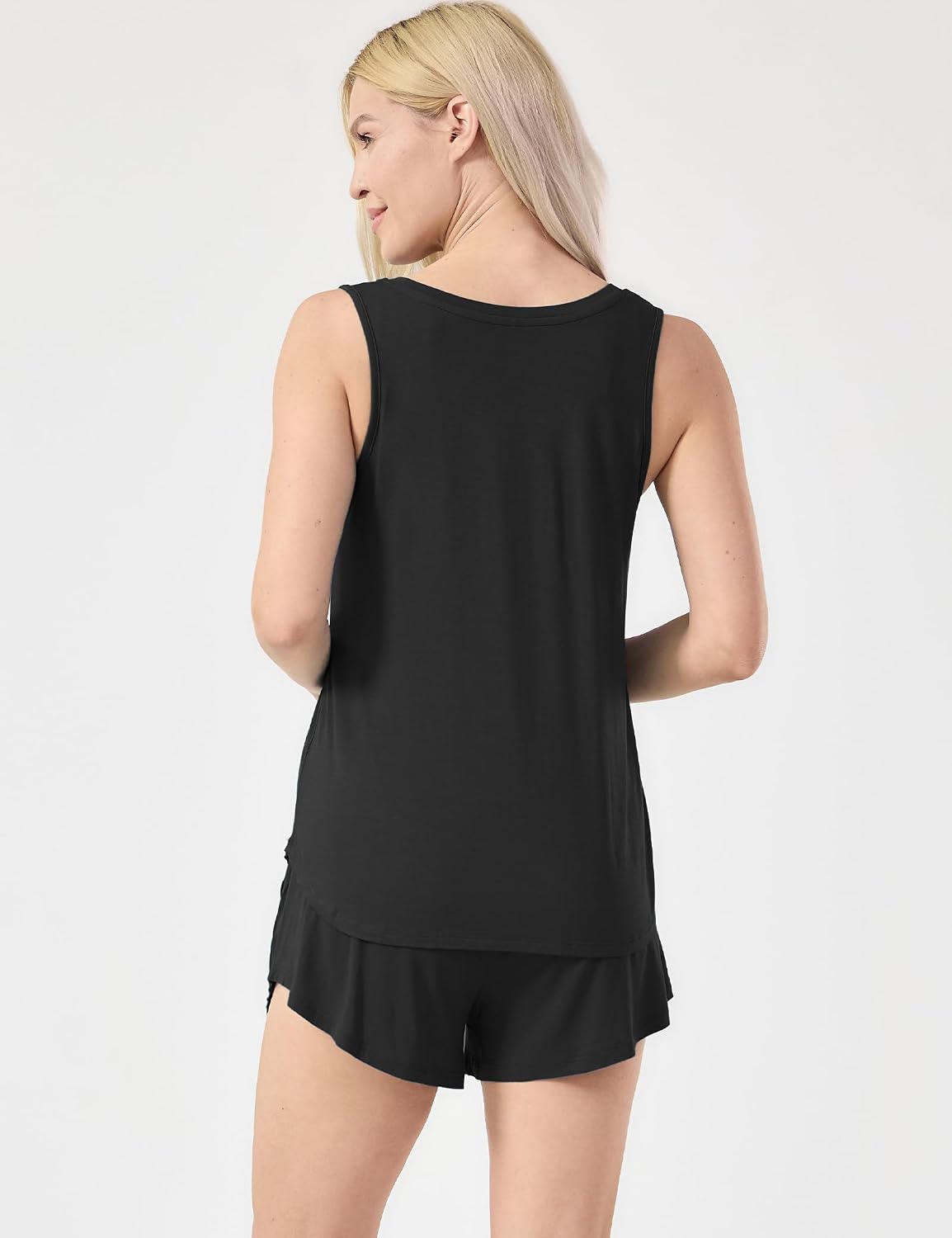 GYS Women's Pajama Sets Tank Top and Shorts 2-Piece Sleeveless Sleep Set, Viscose from Bamboo