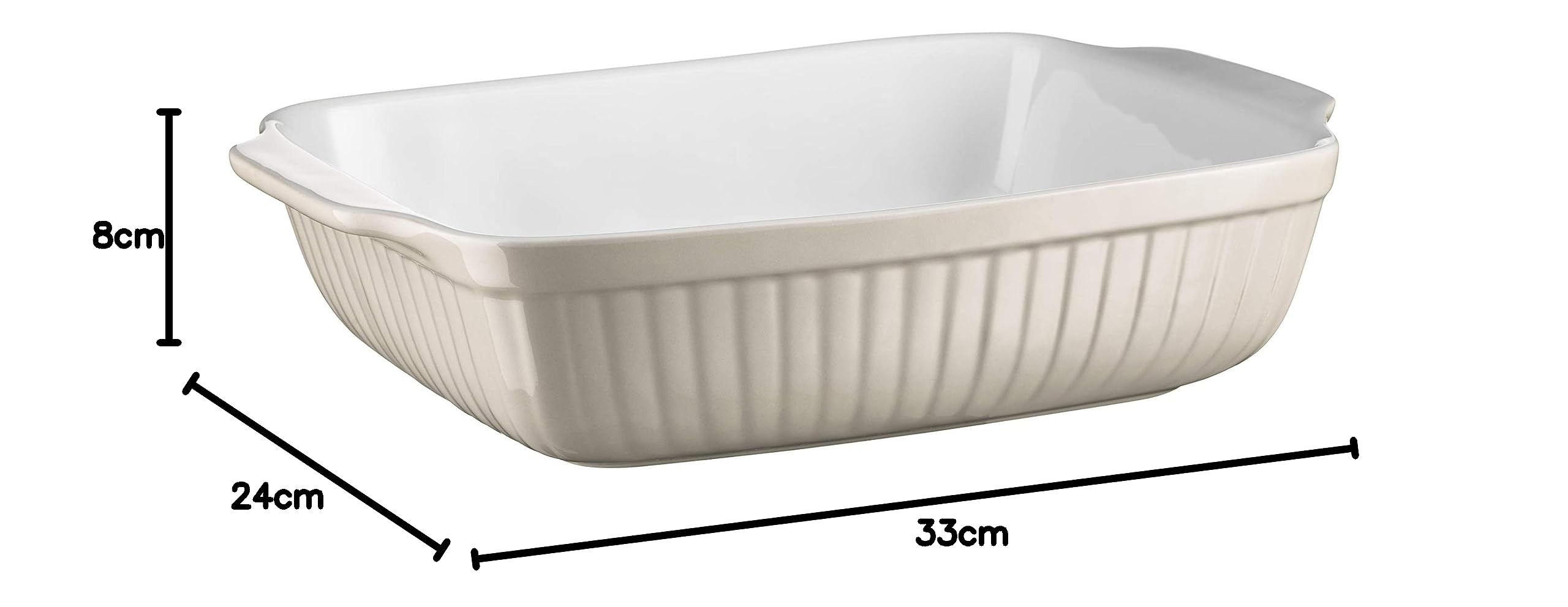 Mäser 931501 Serie Kitchen Time - Fuente rectangular para horno (33 x 24 x 8 cm, cerámica, 33 x 24 x 8 cm, forma de tiramisú, resistente a los arañazos y cortes, forma rectangular