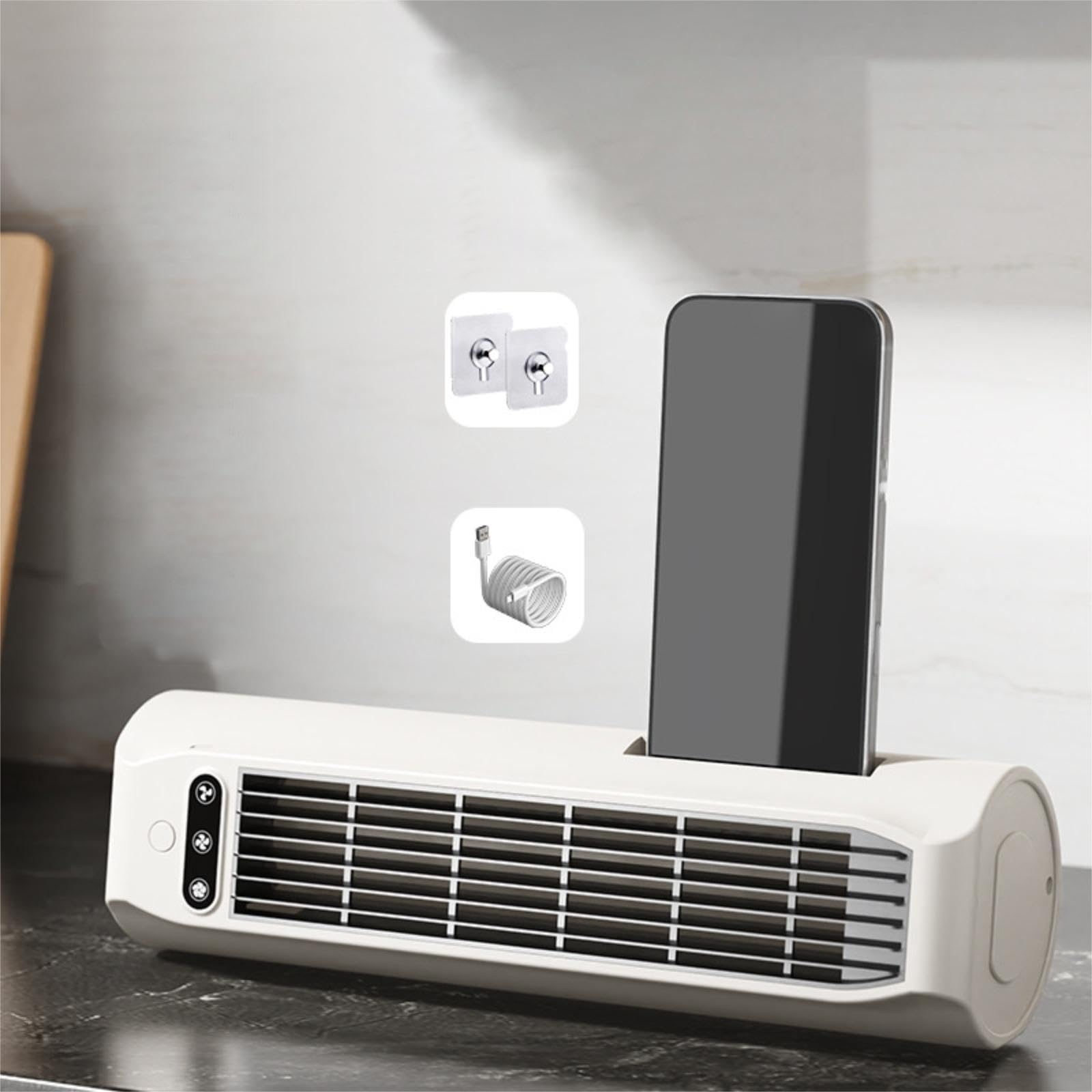 Torretta USB da Tavolo Portatile con Supporto E Supporto per Telefono Integrato per Camera da Letto, Ufficio, Viaggi, Bianco