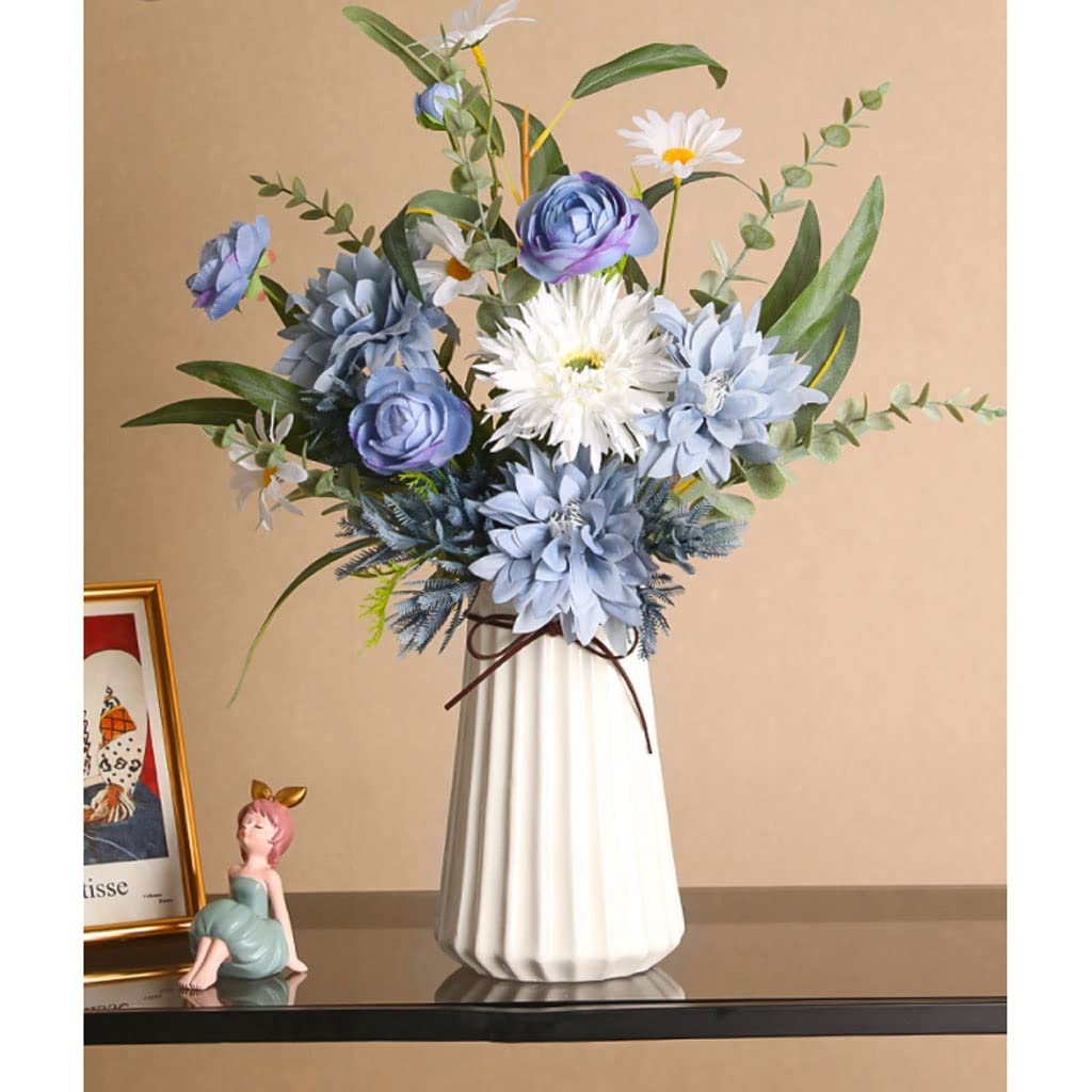 Künstliche Blumen Seide Tuch Künstliche Blumen Blumenstrauß Keramik Vase Set for Zuhause Weihnachtsdekor Garten Hochzeit Dekorative Gefälschte Blume Künstliche Blumen wie Echt (Color : B)