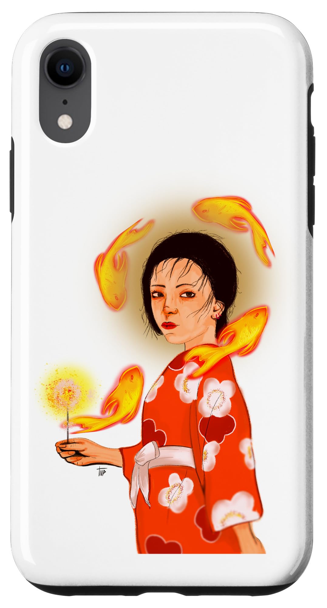 iPhone XR Bright Good Girl Fish Flying Positivity Candle Joy Sparkle Case