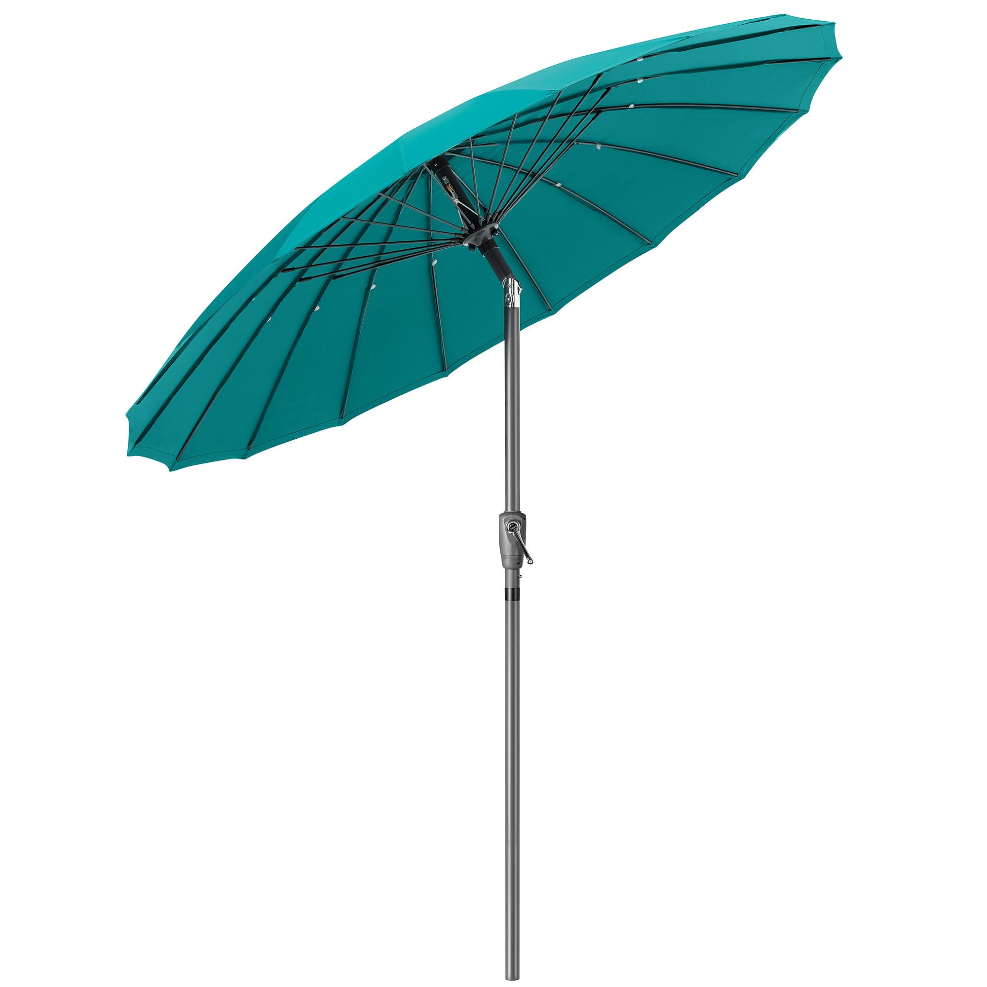 CHRISTOW Shanghai Garden Parasol Adjustable Tilting Sun Shade Umbrella UV Resistant with Crank