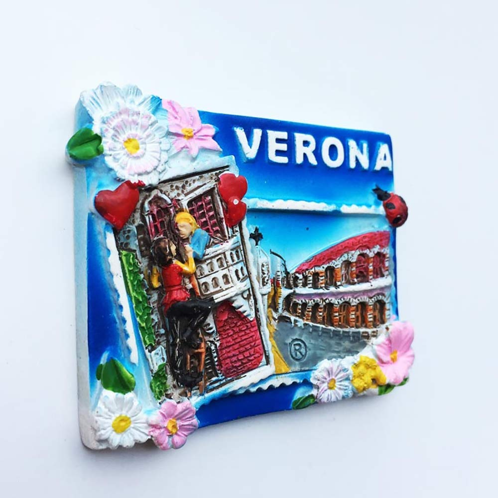 KUSTOM ART Calamita Magnete da frigorifero 3D di Resina Italia Venezia Souvenir Cuore Piazza San Marco Gondole Regalo Casa Cucina da Collezione 7x6.5