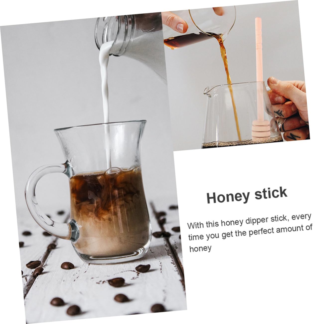 LABRIMP 25Pcs Wooden Honey Dipper Sticks Premium Honey Stirring Rods More Comfortable Handle for Home Use Parties