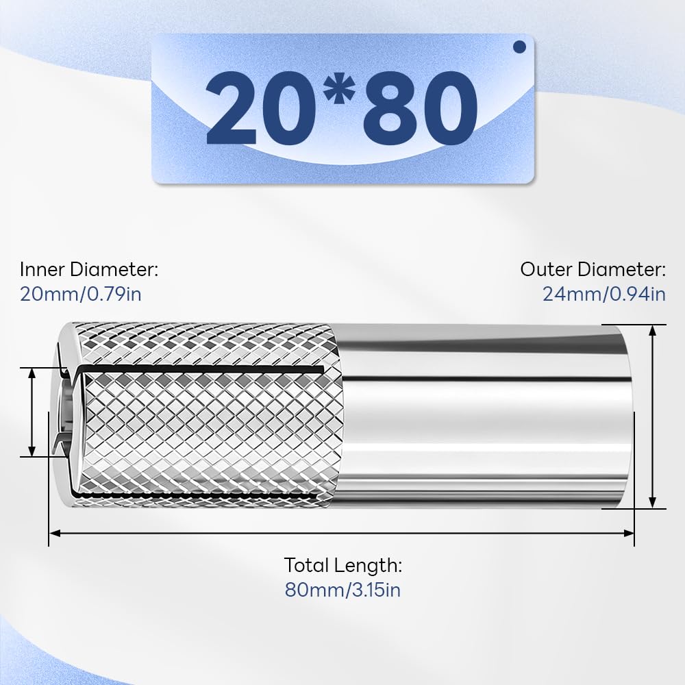 4 tasselli a espansione M20x80 in acciaio inox 304 per calcestruzzo