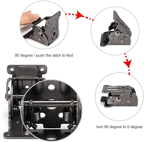 Miniatura 5 de MDLUU Soportes plegables para patas de mesa, accesorios de bisagra plegables, extensión de autobloqueo, soporte plegable para patas de cama, estante