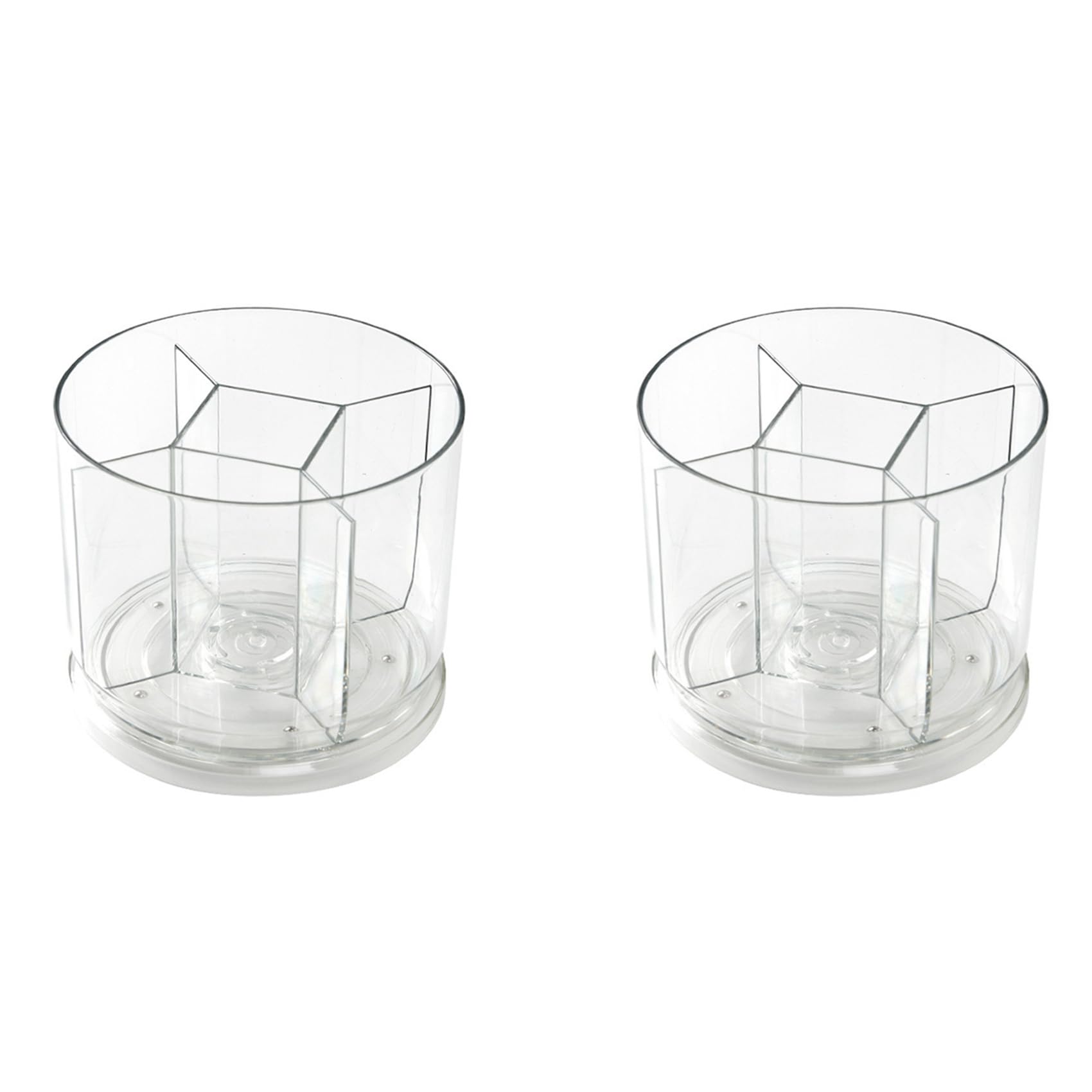 Jnchdghwa 2X 360-Degree Rotating Pencil Holder for Desk, 5 Slots Acrylic Desk Pencil Pen Organizer for School