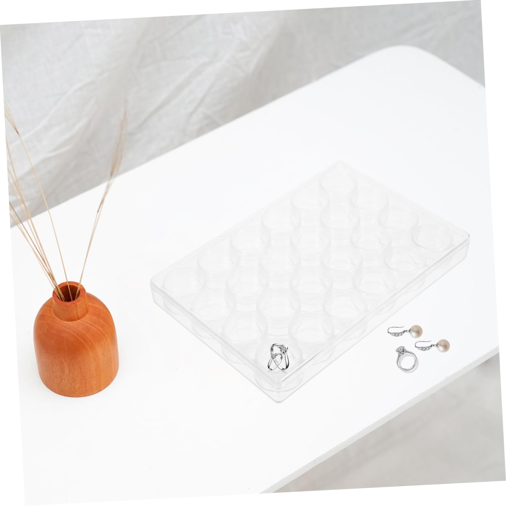 STOBOK Jewelry Storage Organizer Set 24-piece Bead Organizer Box Large Capacity Portable Jewelry Box for Women