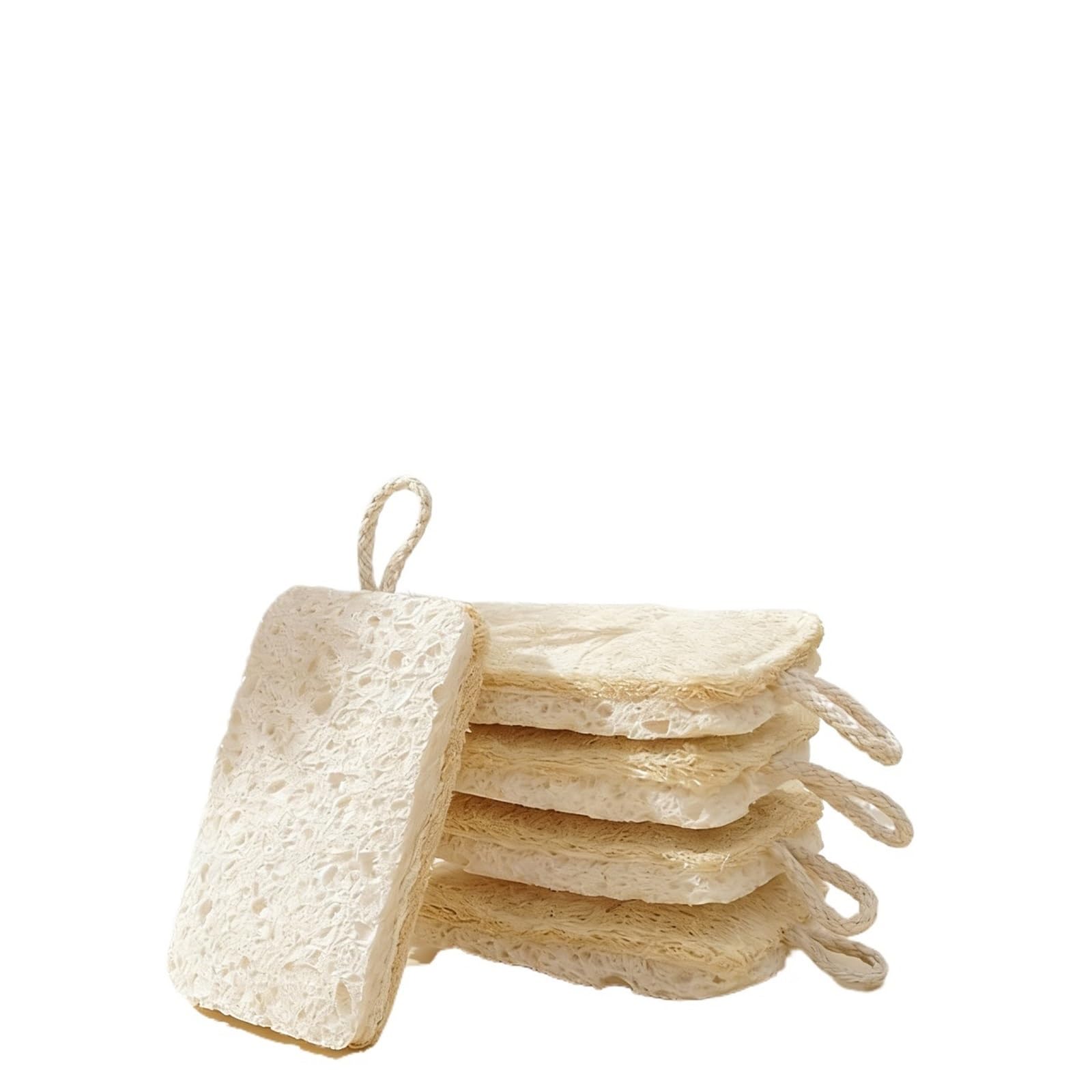Éponge luffa naturelle x5 : double face anti-rayures pour vaisselle écoresponsable