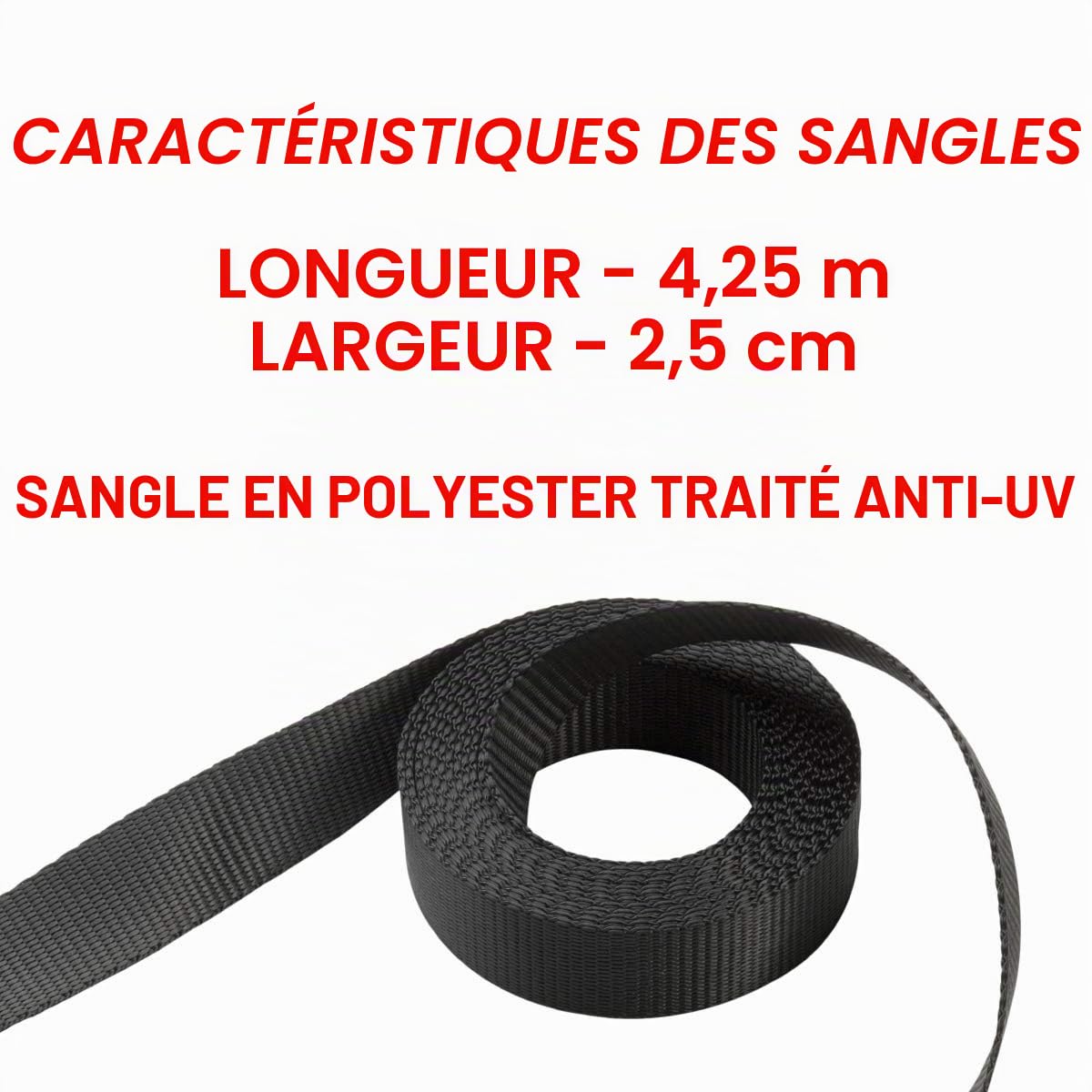 Master Lock MLK3056E Sangle d'Arrimage avec Crochets et Cliquet Noir