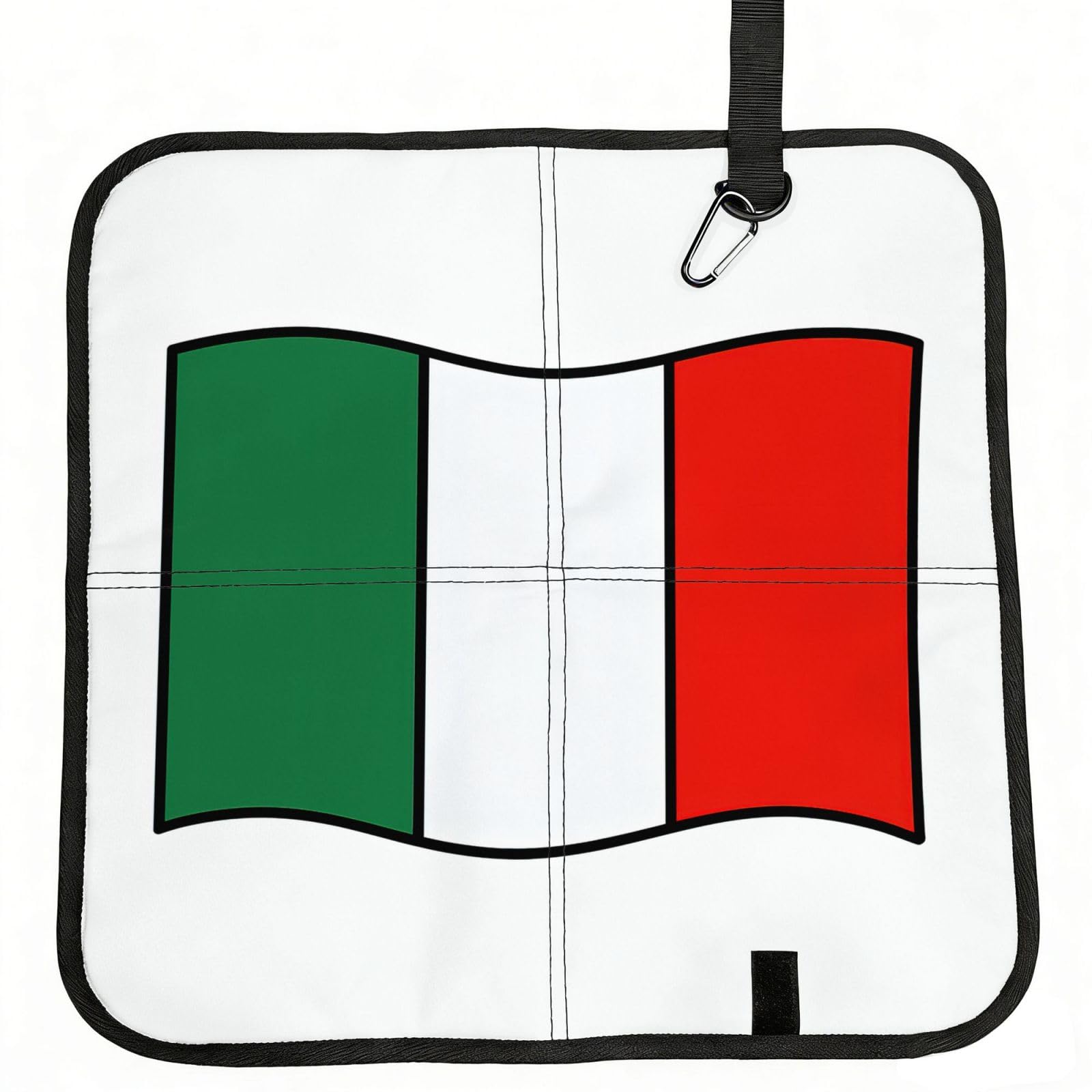 UVBDF Italian Flag Green White Red Print Outdoor Sitting Cushion Folding Seat Pad Compact Portable Picnic Bench Cushion Mat