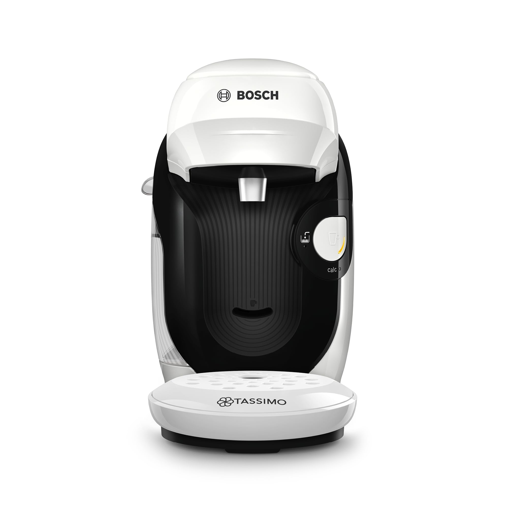 BOSCH Cafetera multibebida Tassimo Happy Friendly, Hasta 70 bebidas, OneTouch, Preparación individual, Diseño compacto, Intellibrew, Blanco, TAS114E