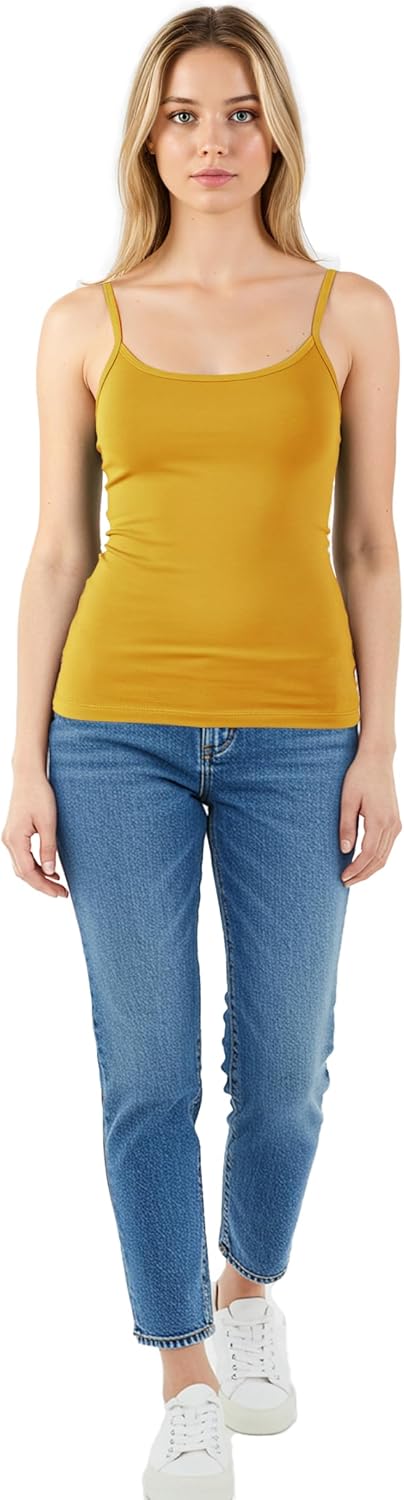 Emmalise Women's Basic Short Camisole Adjustable Strap Layering Cami Tank Top - Image 2