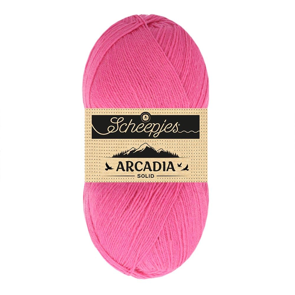 Scheepjes Arcadia Solid Yarn - 100g - 815 Gerbera, Pink Yarn for Knitting and Crocheting