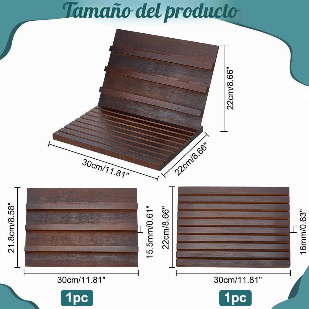 PH PandaHall Expositor para monedas Challenge, monedero rectangular de madera con monedero para escritorio, 22 x 30 x 22 cm