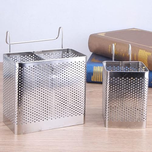 Miniatura 3 de SHERCHPRY 2 piezas de utensilios de cocina, soporte para palillos, cesta de secado de acero inoxidable con gancho para colgar cubiertos y