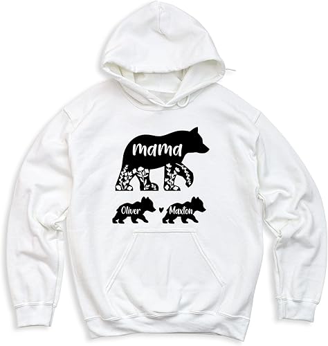 Miniatura 7 de Mama Bear Sweatshirt and Hoodie, Customizable Mom Outfit, Mother's Day Gift, Custom Mama Sweatshirt, Mama Bear Hooded With Kids Names, Women's Cute