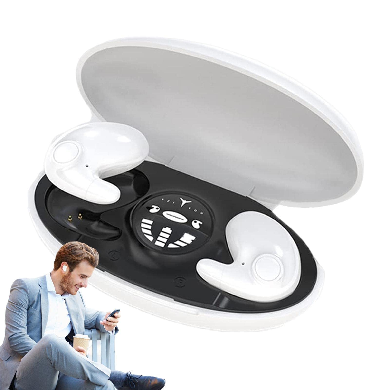 Auricolari Piatti Senza Fili, Bluetooth Cuffie per Dormire, Auricolari A Cancellazione di Rumore per Dormire, Auricolari per Sonno Impermeabili IPX5 per Chi Dorme di Lato con Microfono