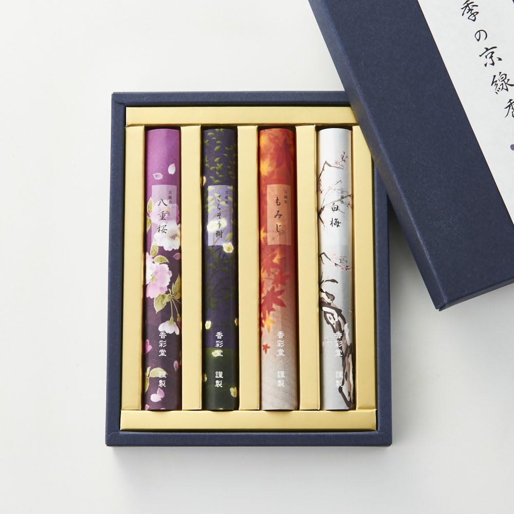 Kosaido Four Seasons Incense Sticks Assortment 4 Scents 45pc x 4 Kyoto
