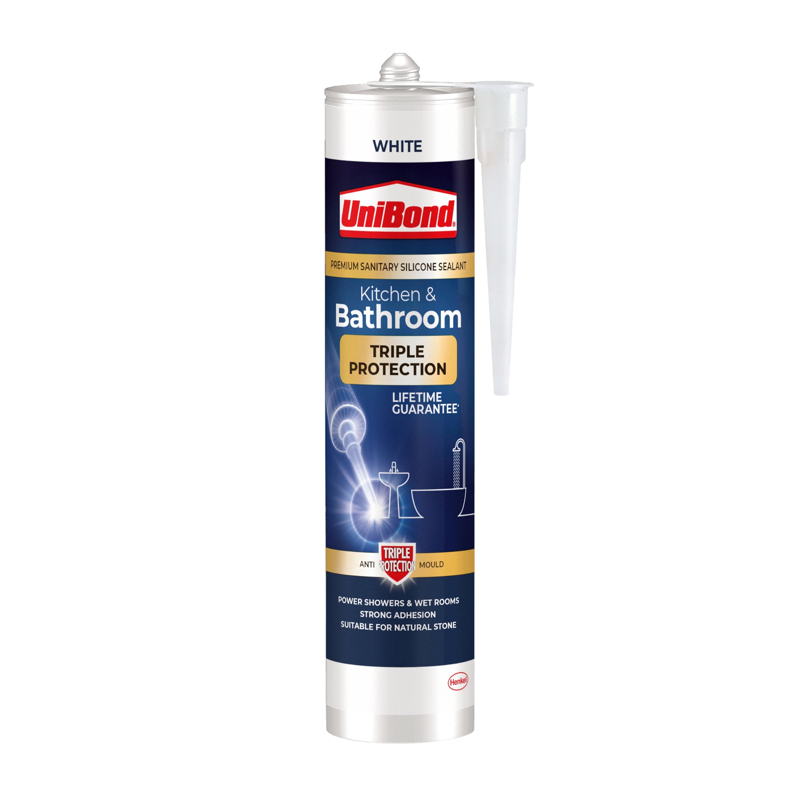 Unibond White Triple Protection Anti Mould Silicone Sealant, 1 X 291 G