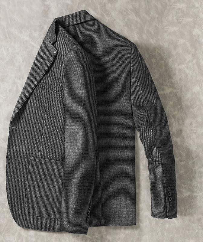 ORBITRAY Men's Houndstooth Graduation Blazer Checkered Sport Coat Business Cocktail Party Wedding Jacket2