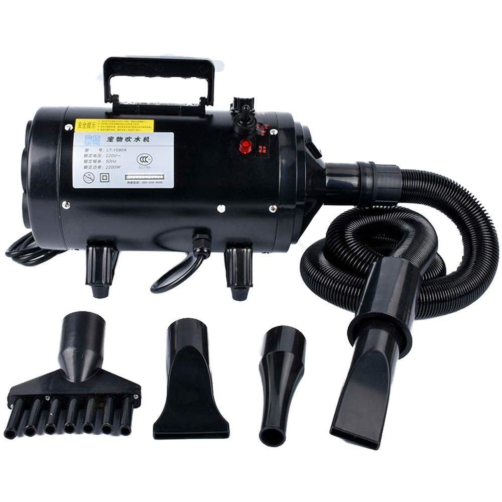 BlueDolphinStepless Adjustable Speed Pet Hair Force Dryer Dog Grooming Blower with Heater