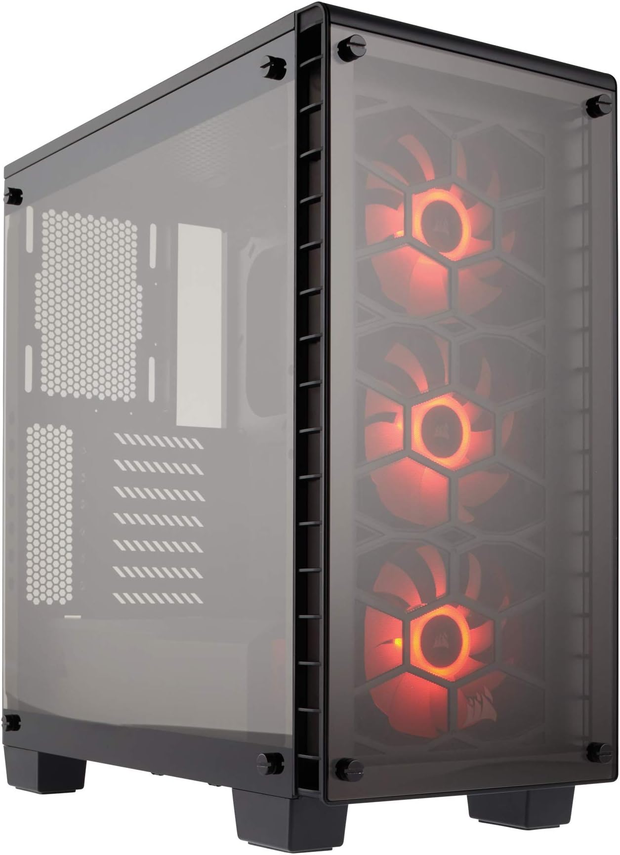 Corsair Crystal 460X CC-9011101-WW RGB Compact Mid-Tower Case with 3 RGB Fans and Tempered Glass (Black)