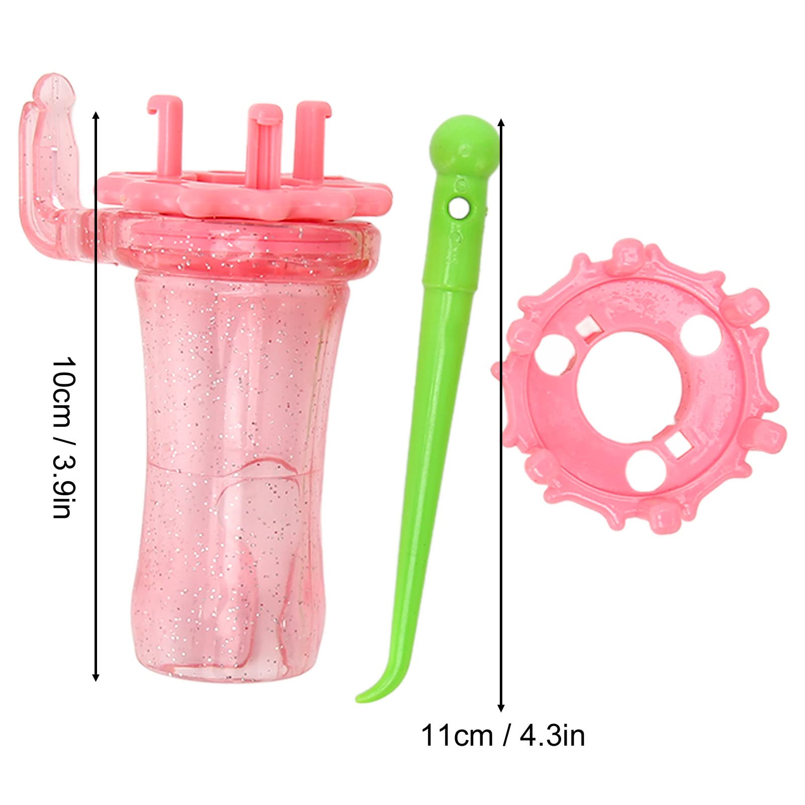 Weaver Knitting Tool, Knit Spool Loom Set Interchangeable Head ABS Mini Hook Knitter for DIY Scarf Strap Bracelet Pink