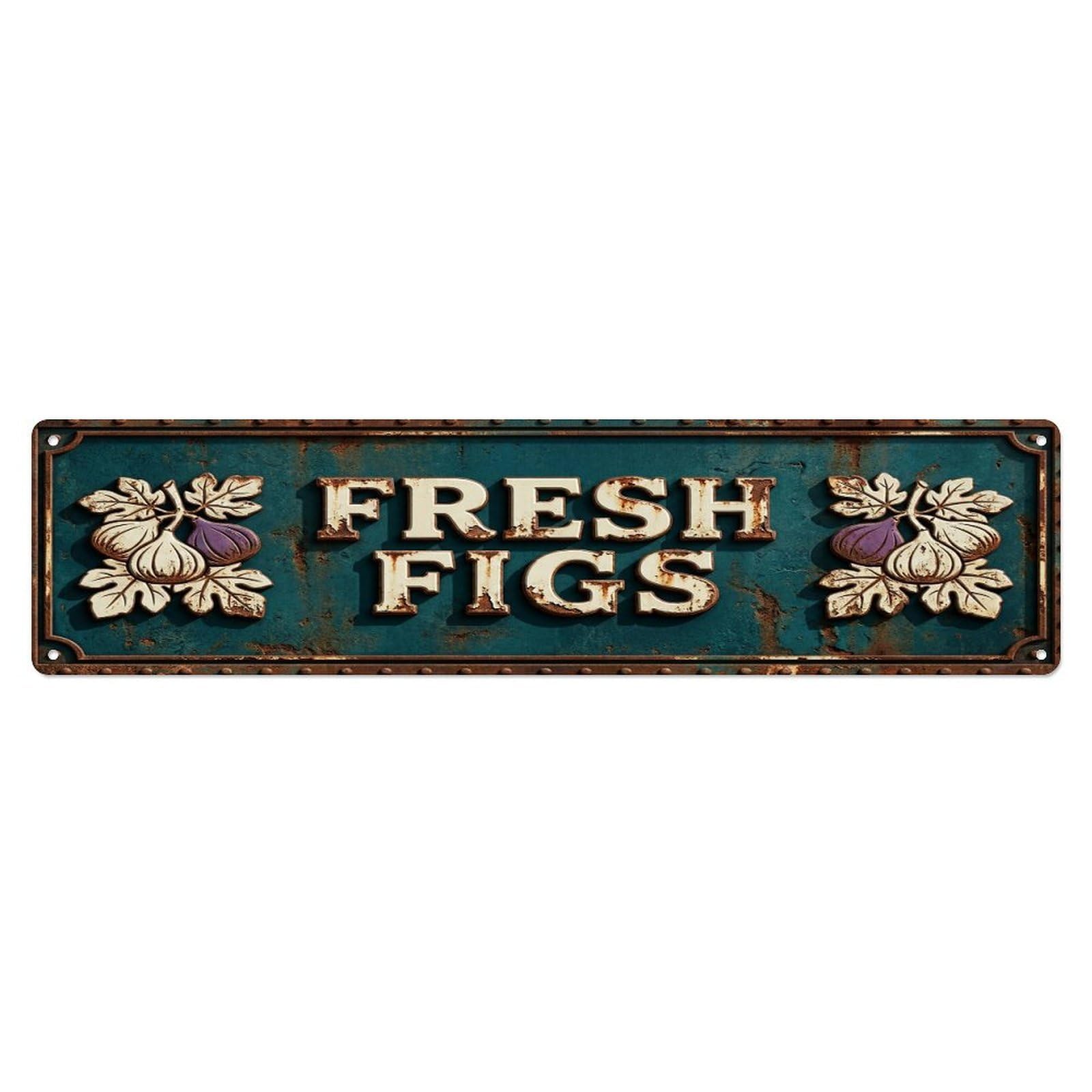 FRESH FIGS Vintage Fruit Rustic Farmhouse Metal Tin Sign