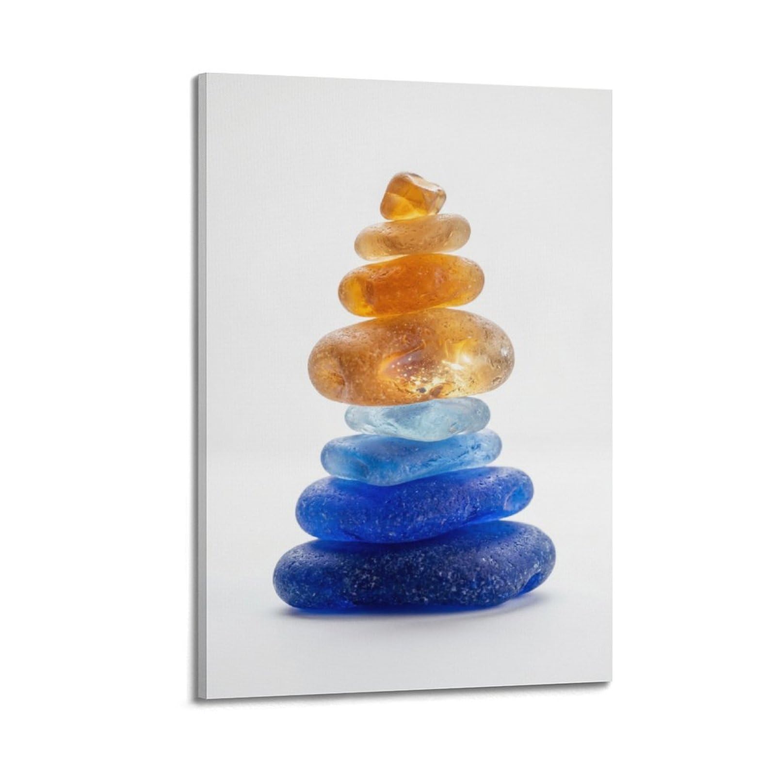 XKUGA Zen Healing Poster Crystal Pebble Cairn Color Balance Serenity Modern Decorative Canvas Prints - Ideal Wall Art for Family, Man Cave, Game Room, Boys & Girls Bedroom 24x36inch(60x90cm)