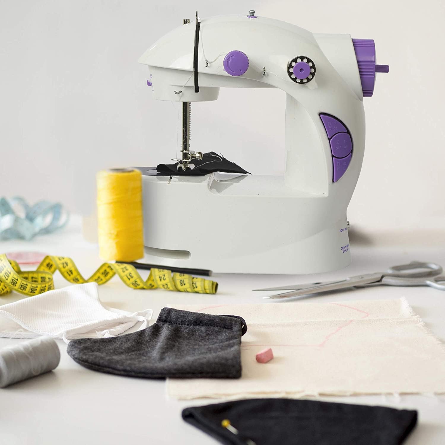 Portable Mini Sewing Machine for Home Tailoring, 4 in 1 Desktop Multifunctional, with Foot Pedal, Adapter and Sewing Kit-picture-17