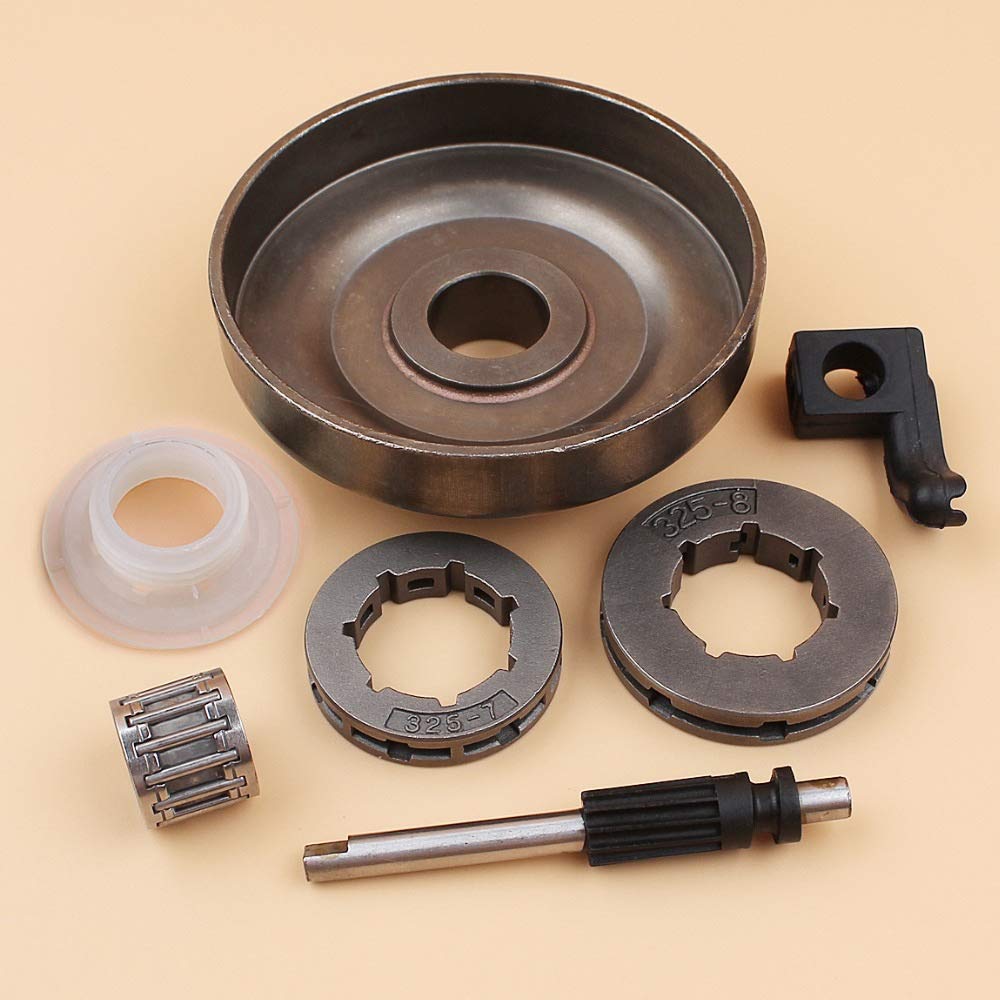 .325 "embrague tambor piñón bomba de aceite engranaje helicoidal compatible con Husqvarna 340345 346XP 350351353445450 piezas de motosierra
