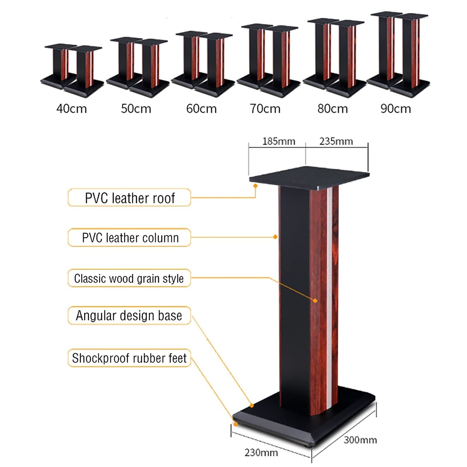 BTZHY Speaker Stands,2pcs Bookshelf Professional Speaker Surround Frame, with Wire Management, for Home Theater Series