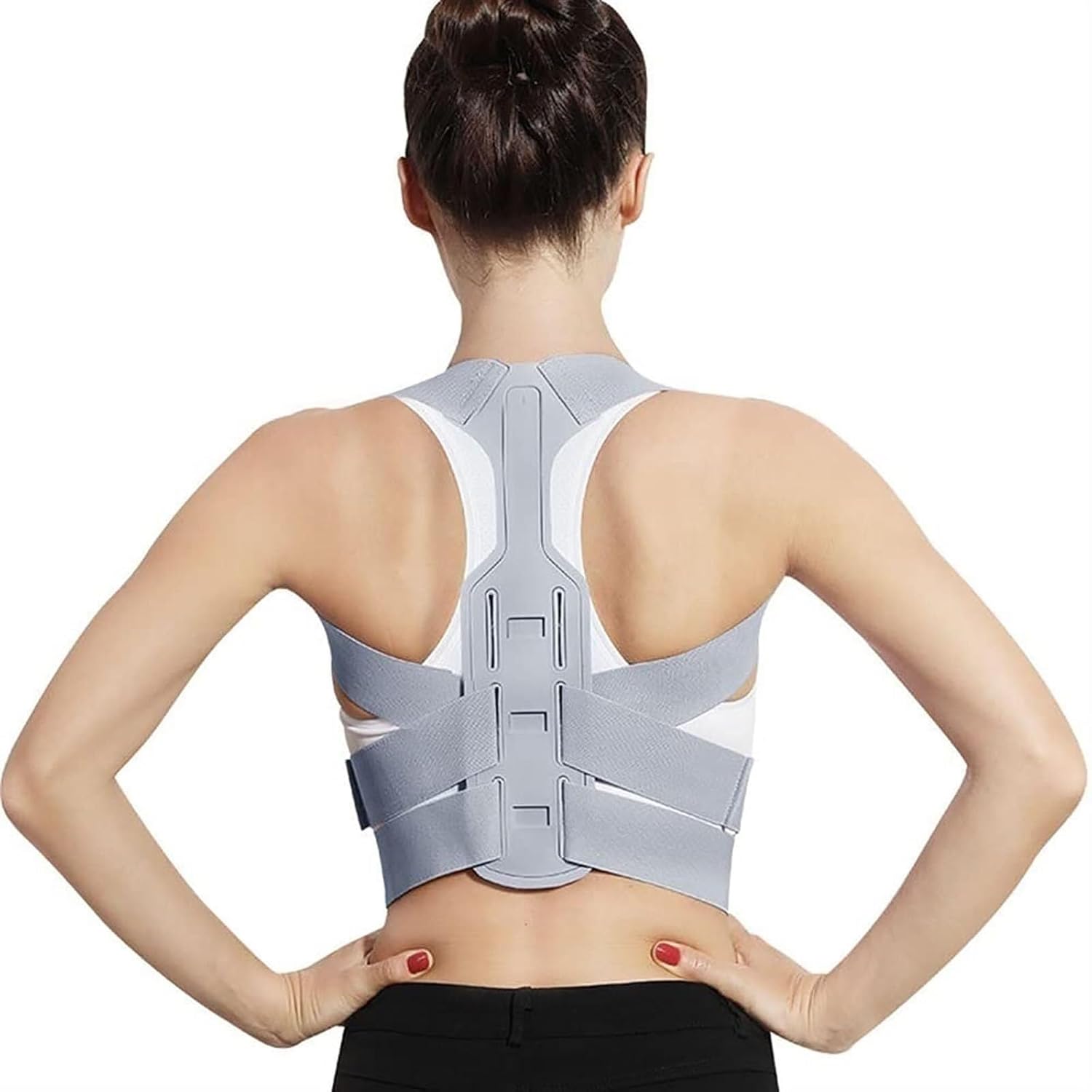 Brace Support Belt Women Adjustable Upper Back Posture Corrector Neck Clavicle Spine Shoulder Back Lumbar Support Belt Corset Hunchback Correction(Blue,S)