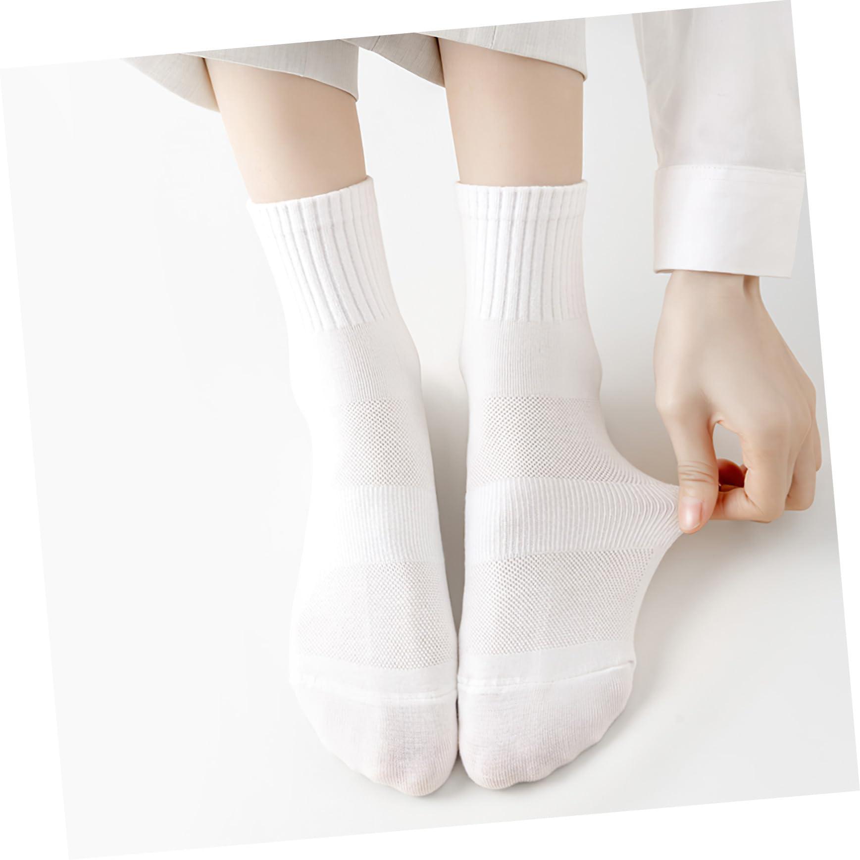 iplusmile Calcetines Altos de Algodón para Mujer, 10 Pares, Talla Media