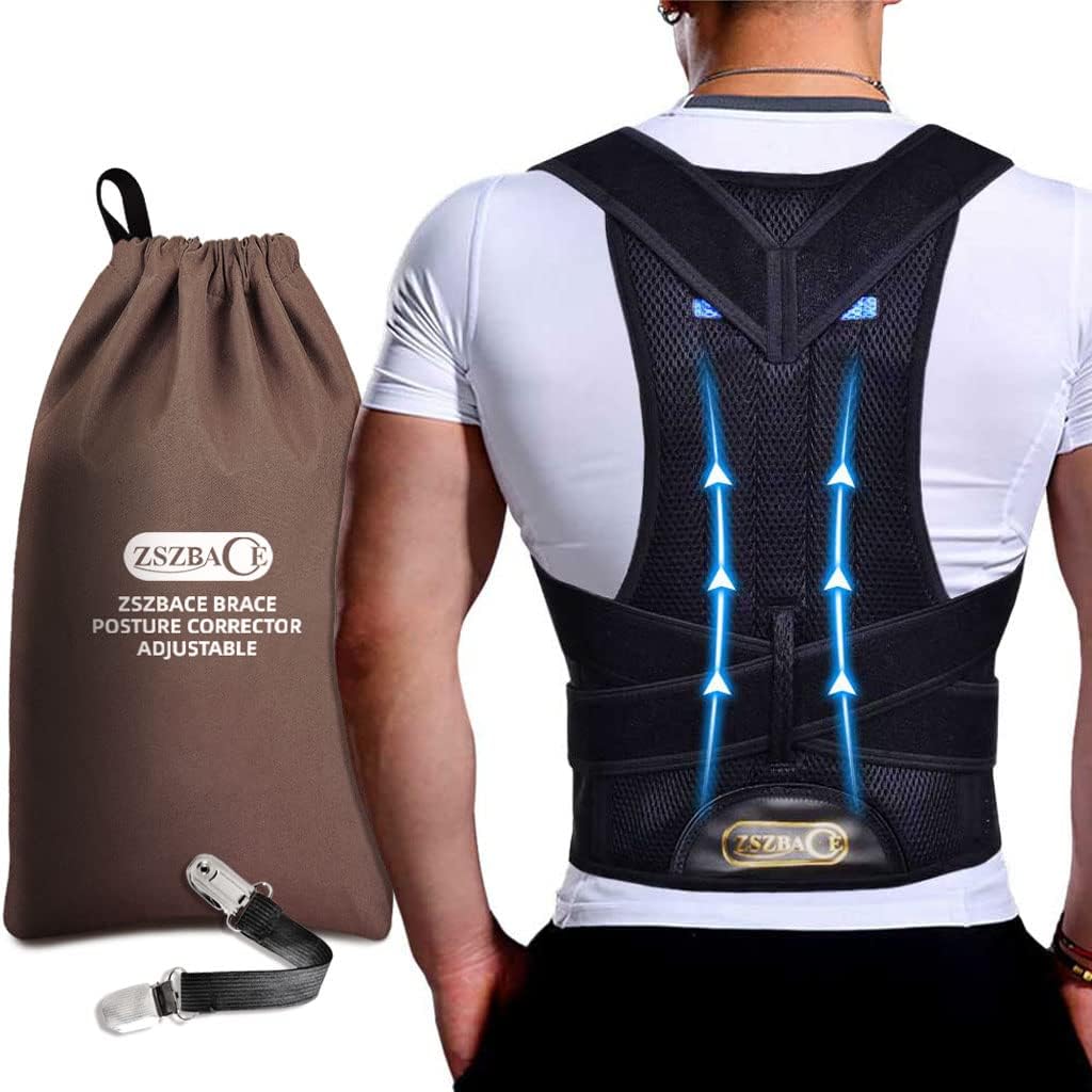 Posture Corrector for Men Women, Back Brace Spine Support for Back Neck Shoulder Pain Relief, Back Straightener Upright Support Trainer, Strong Adjustable Back Support Belt (XL)