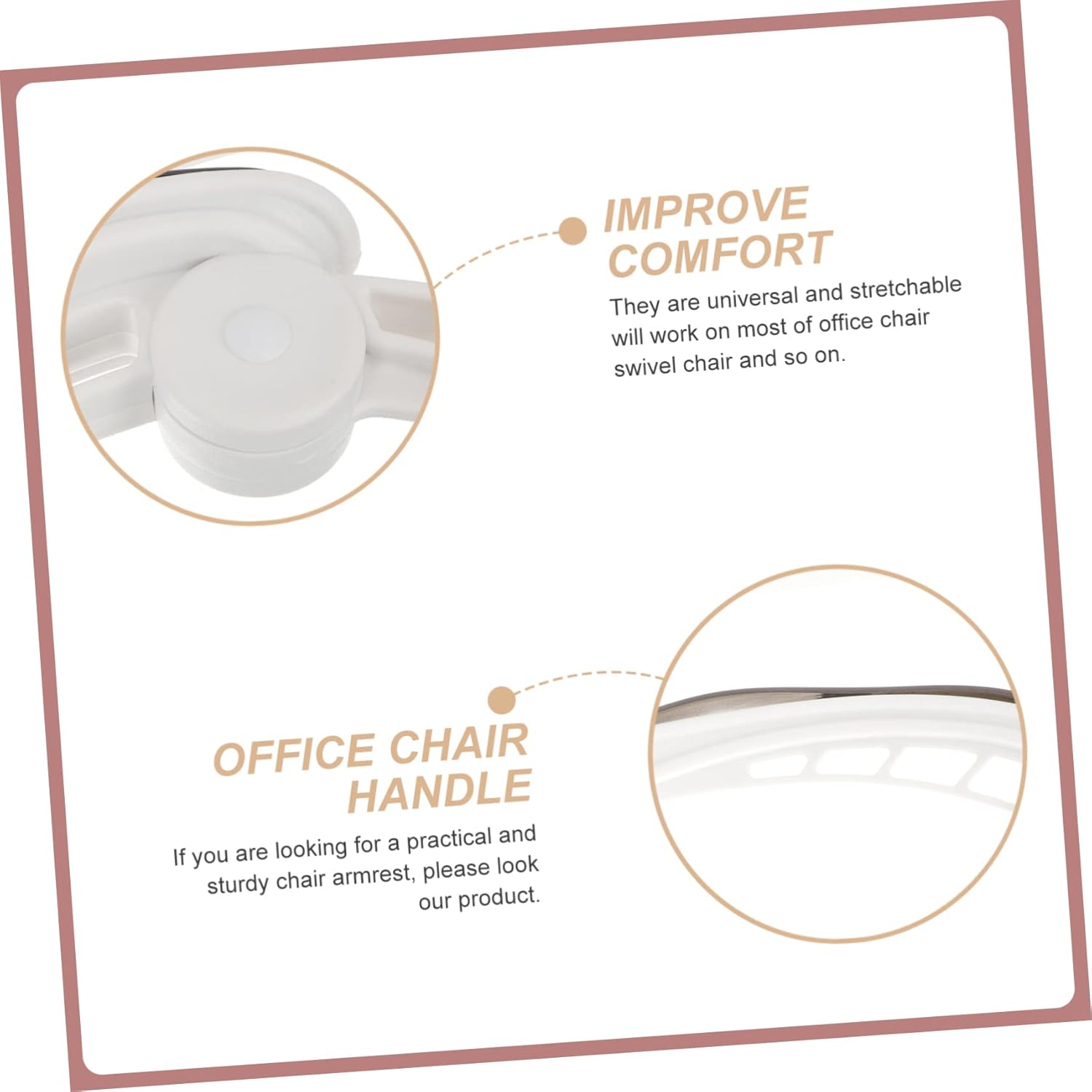 2pcs Professional Sturdy Chair Arm Rests Replacement Pads for Office Computer