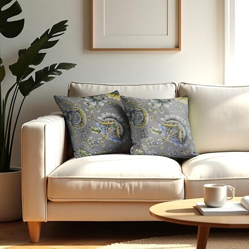 Miniatura 5 de Decozen Fundas de almohada Paquete de 1 funda de cojín decorativa con estampado floral para decoración del hogar, sofá, silla, cama, sala de estar,