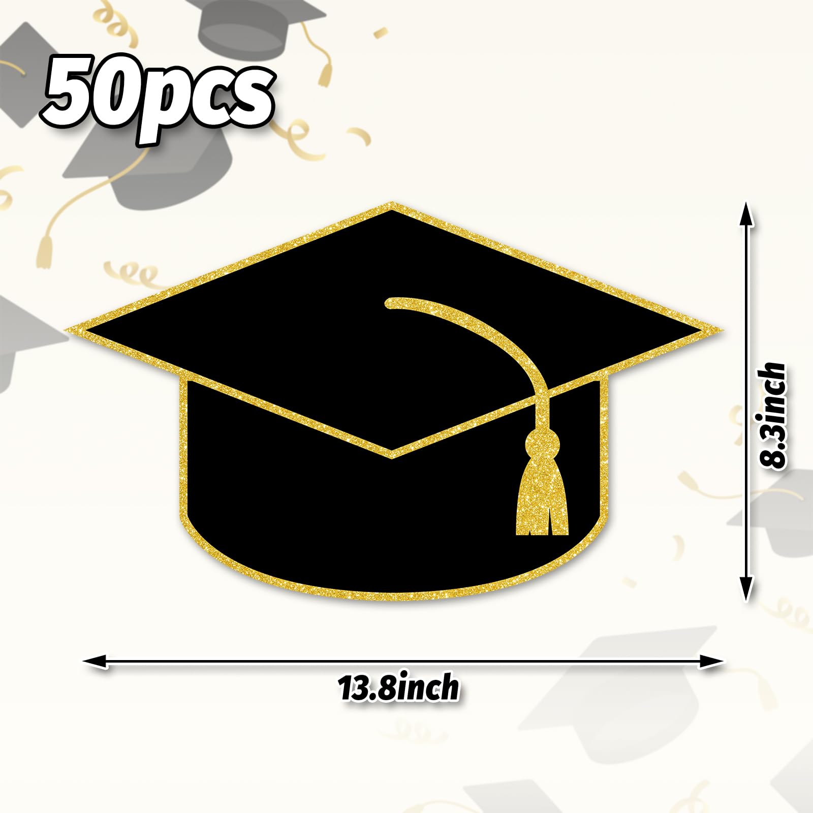 JarThenaAMCS 50 hojas de papel individual de papel con tapa de graduación, felicitaciones, sombrero de graduación, mantel individual desechable para mesa de fiesta, cena, 13.8 x 8.3 pulgadas