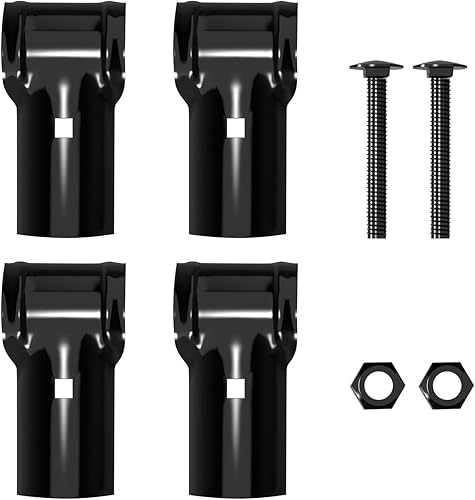 VIVIDA Abrazaderas de riel extremo de 1-58 pulgadas, accesorios de valla de eslabones de cadena negra, abrazaderas de tubo en T de panel para tubo