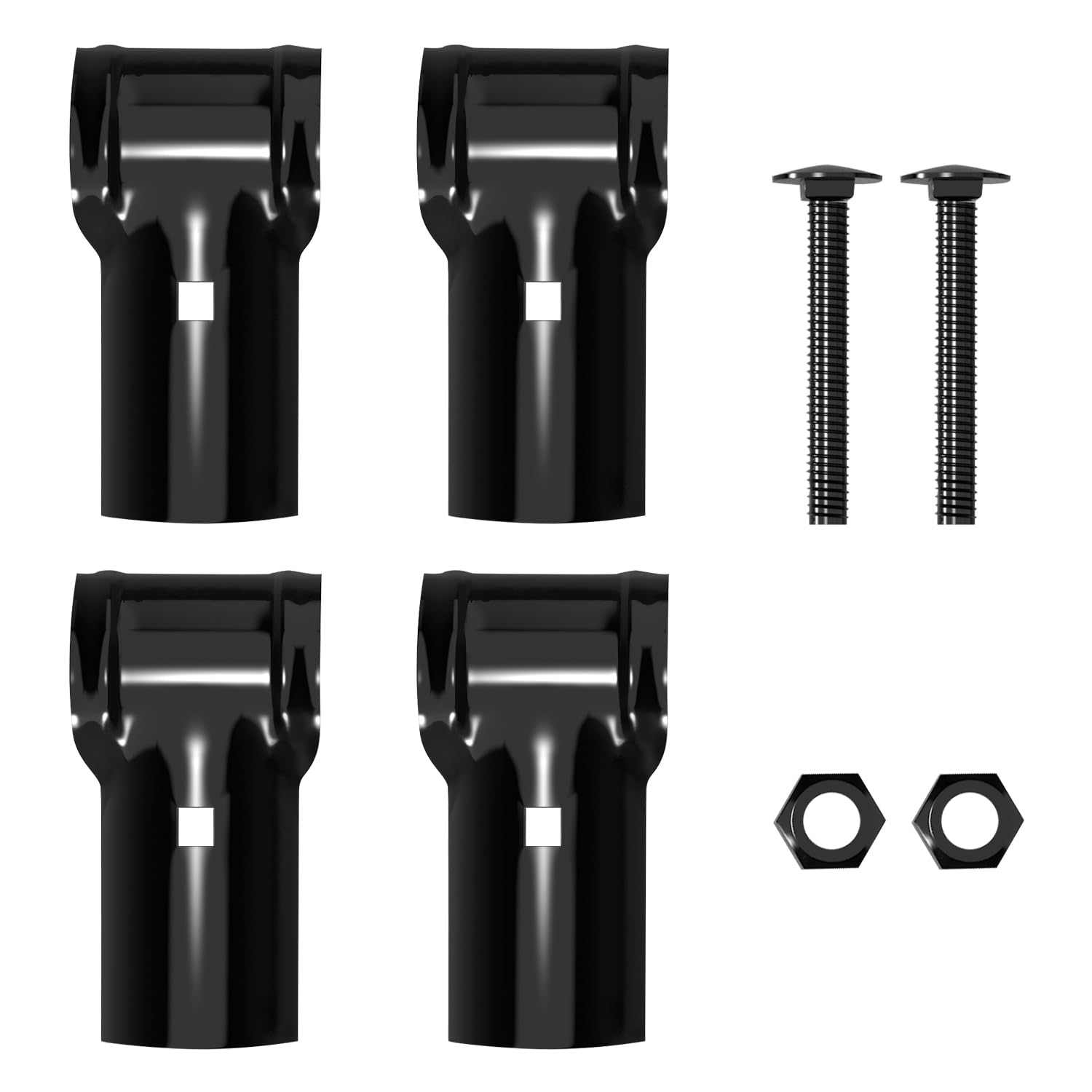 VIVIDAVIVIDA 1-3/8" End Rail Clamps, Black Chain Link Fence Fittings, 1-3/8 Inch Panel Pipe T Connectors, 2 PCS