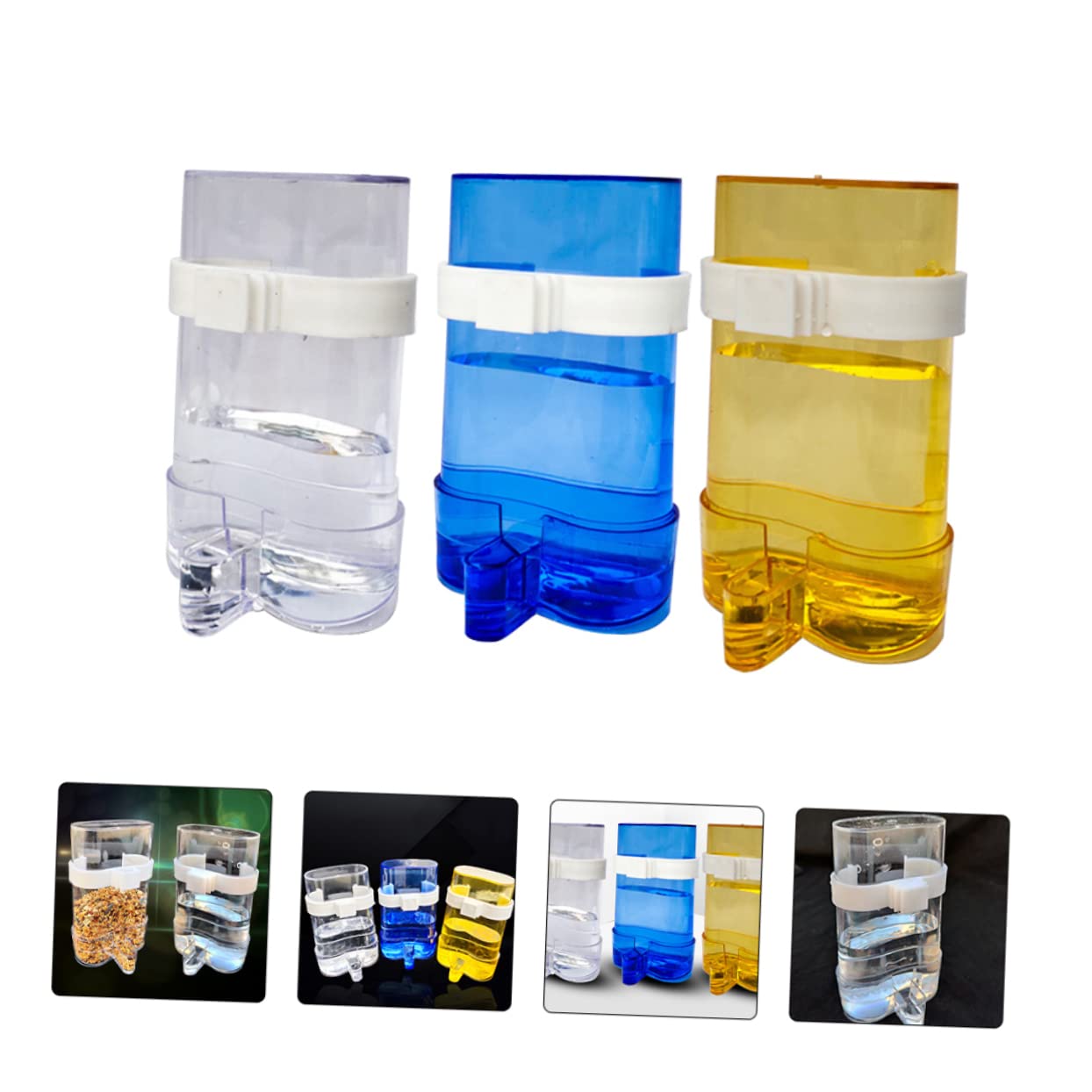 Comedero Automático de Agua para Loros y Pájaros 12 Piezas | Plástico Azul, Instalación Sencilla, Uso Interior y Exterior, Formato Práctico para Jaula