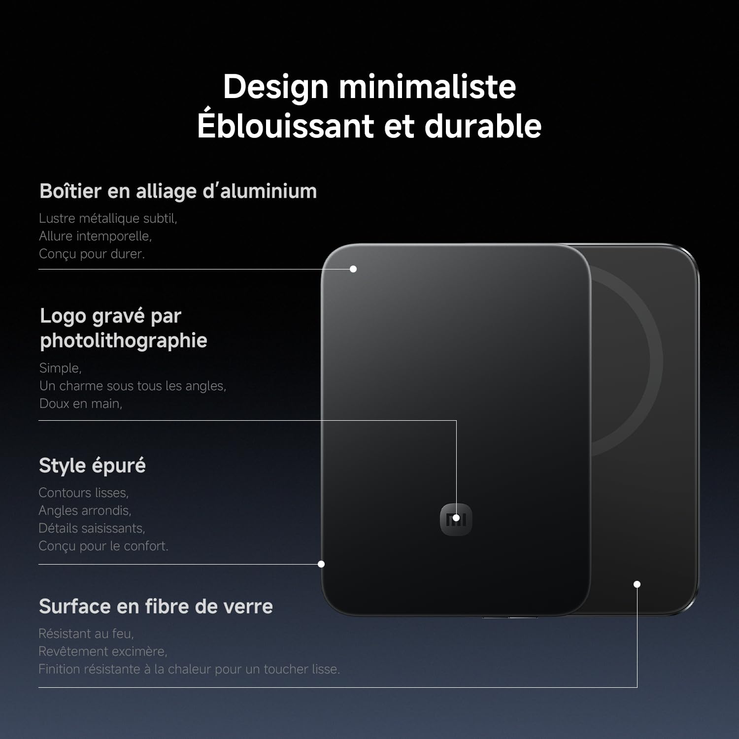 Xiaomi Ultrathin Magnetic Power Bank 5000 15W, Compatible MagSafe pour iPhone 17/16/15/14/13/12, Charge sans Fil, Design Ultra Fin et léger, Noir