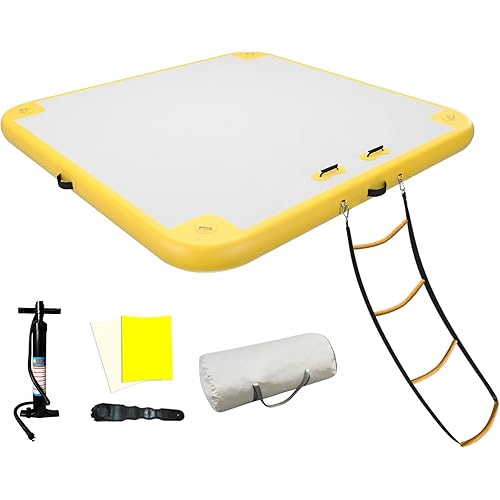 6ft/8ft/10ft/12ft Inflatable Floating Dock Platform, Inflatable Raft Water Pad for Adults, Multi-Person Air Floating Islands Mat for Lake Pool Beach Ocean
