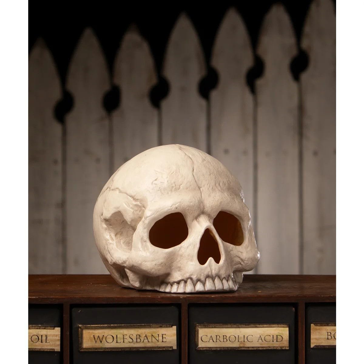 Bethany Lowe Skull Votive 8.25