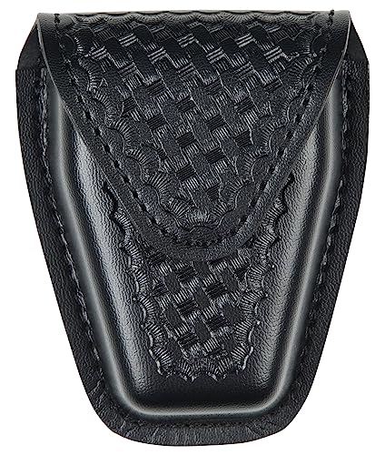Bianchi 190-48HS: Handcuff Pouch Top Flap, STX Basket Weave, Black